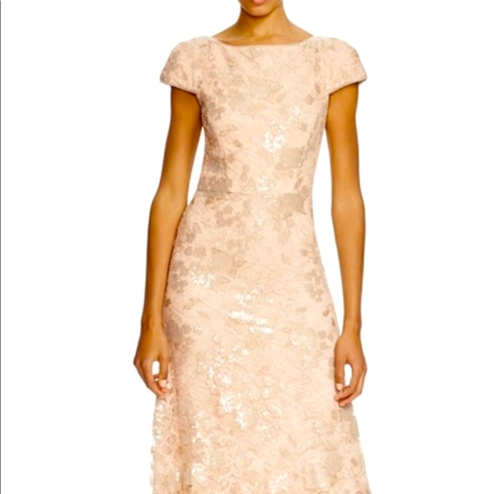 Vera Wang sequin gown in rose gold size 8